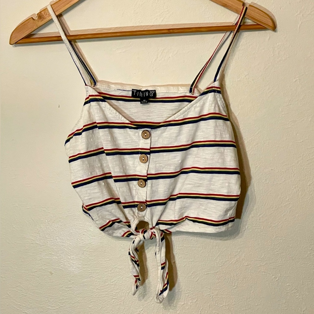 White and rainbow crop top